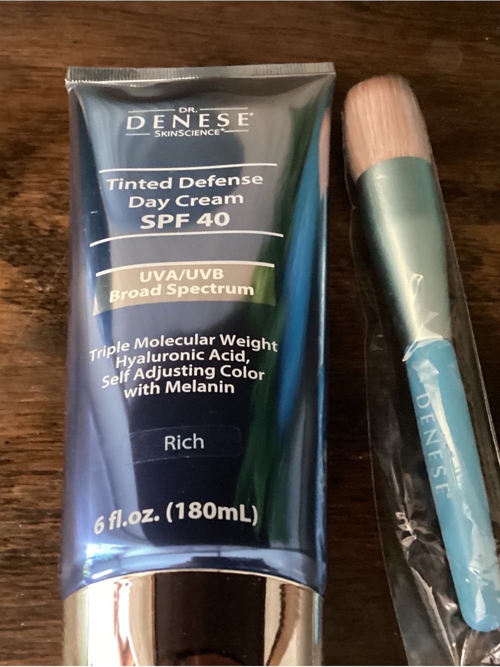 Dr. Denese Tinted Defense Day Cream SPF 40 - Rich w Application Brush NWT